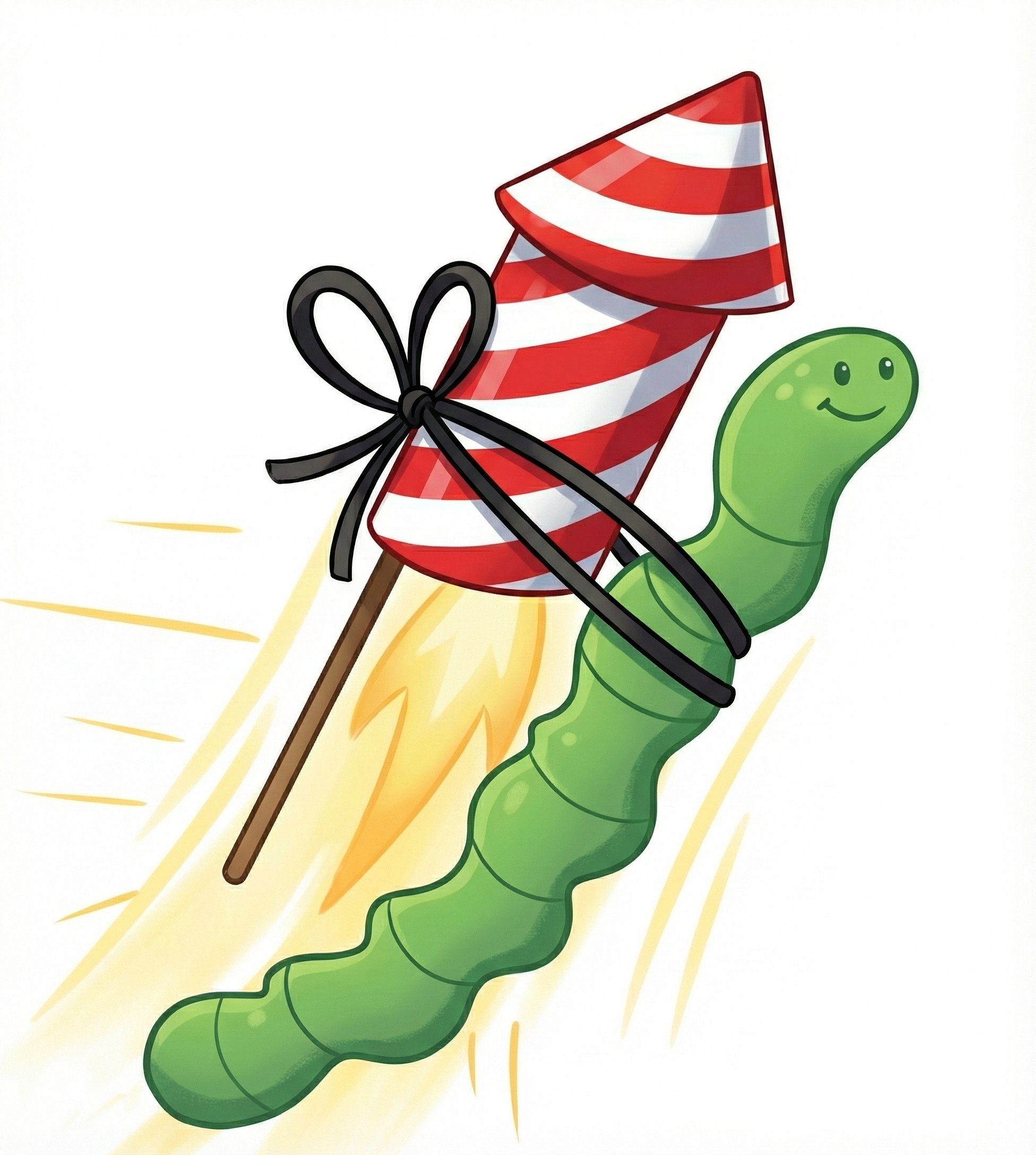Worm with a rocket on its back